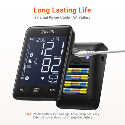 iHealth Accu Bluetooth Upper Arm Blood Pressure Monitor with Large Cuff - color: Black