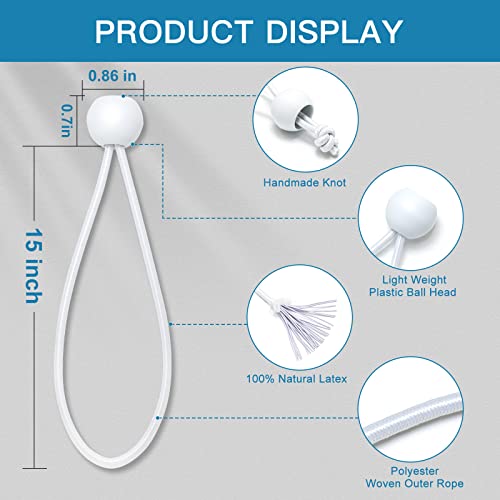 Ball Bungee Cords 50 PCS - Heavy Duty Elastic Bungee with Balls for Canopy, Tarp, Cargo, Tent - UV Resistant (15 Inch) - size: 15 Inch