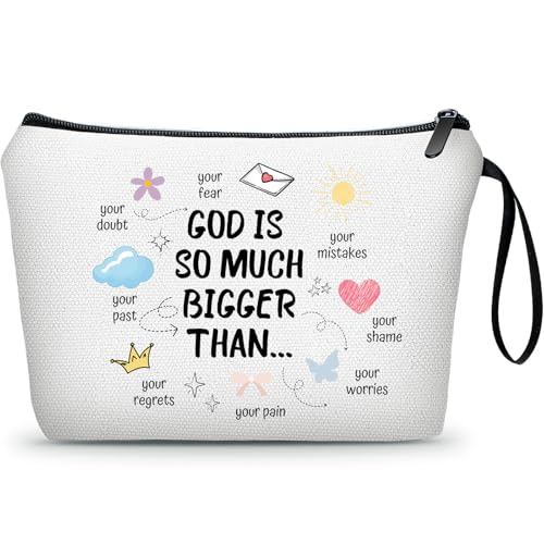 Christian Floral Bible Verse Inspirational Gifts Makeup Bag for Women - color: Christian-1