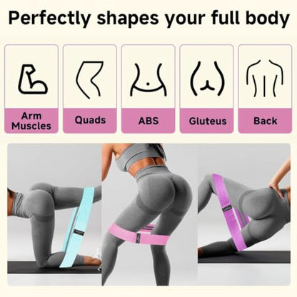 3 Levels Fabric Exercise Bands for Legs and Butt