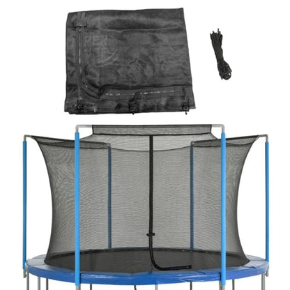 Machrus Upper Bounce Round Trampoline Net Replacement for Arches with Top Sleeves, Inside Enclosure with Straps, Tear-Resistant - size: 13 ft, style: 3 Arches