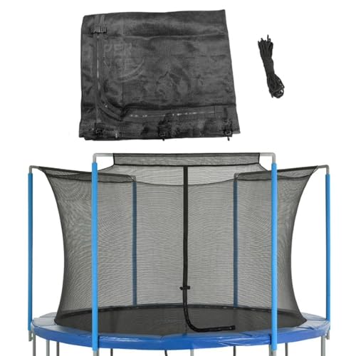 Machrus Upper Bounce Round Trampoline Net Replacement for Arches with Top Sleeves, Inside Enclosure with Straps, Tear-Resistant - size: 13 ft, style: 3 Arches