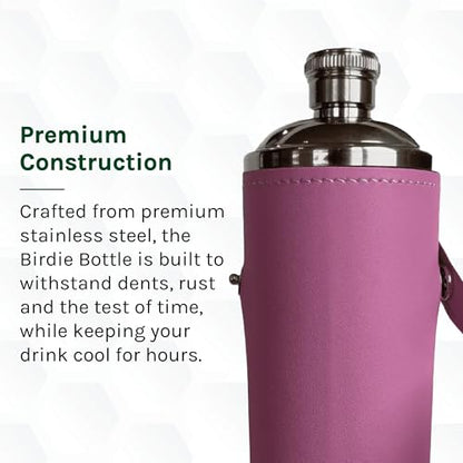 12oz Flask with 4 Shot Glasses in Cap – Stainless Steel with Waterproof Leather Case, Leakproof, Great Gift Idea - color: Pink, size: 12oz Standard