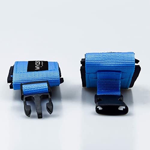 Myosource Kinetic Bands Tumble Pro X Ankle Straps Kit – Cheerleading Standing Tumbling Equipment, Gymnastics Backhandspring Trainer – Includes Flexibility Stunt Stretch Strap – Blue, Pink, Purple - color: Light Blue