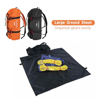 Rock Climbing Rope Bag, Foldable, Adjustable Straps - color: 1-orange