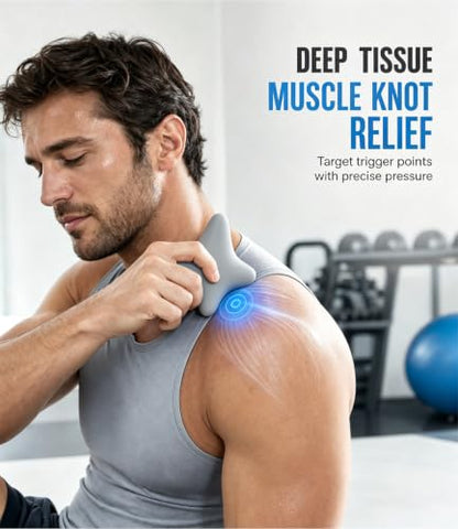 Trigger Point Massage Tool, 3" × 2.6", Deep Tissue Manual Massage Ball for Muscle Knots & Myofascial Release, Physical Therapy Tool for Plantar Fasciitis, Foot Hand Hip & Back Soreness Relief - color: Gray