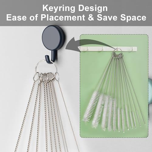 Ixiaoyoo 12 Pcs Straw Cleaner Brushes Set, 8.2 Inch Nylon Cleaning Brush - color: 8.2 Inch White Cleaning Brushes