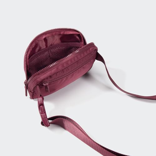 Pander Nylon Fanny Pack for Women, Two-Way Zipper Crossbody Bag - color: Red Merlot