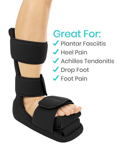 Vive Plantar Fasciitis Night Splint Plus Trigger Point Stretch Wedges - color: Black, size: Medium