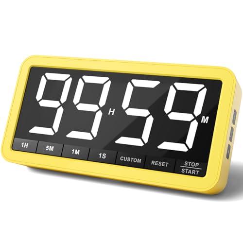 VOCOO Large 7.8" Digital Timer, Magnetic LED Timer for Kitchen & Classroom - color: Yellow