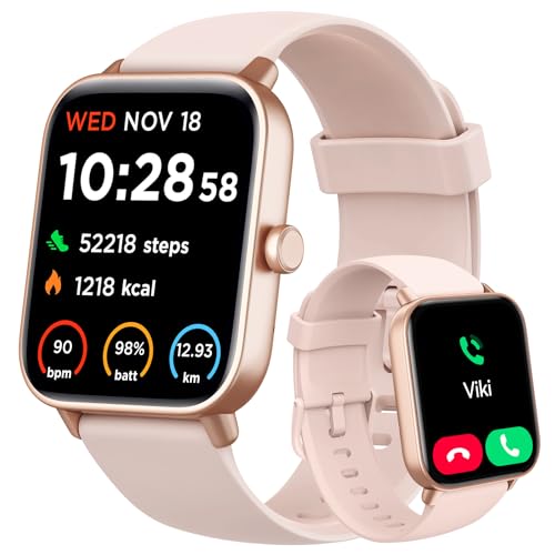 Smart Watch for Women Android & iPhone, Alexa Built-in, IP68 Waterproof Activity Fitness Tracker with Bluetooth Call (Answer/Make), 1.8" Smartwatch with Heart Rate/SpO2/Sleep Monitor, 100+ Sports Mode - color: Pink