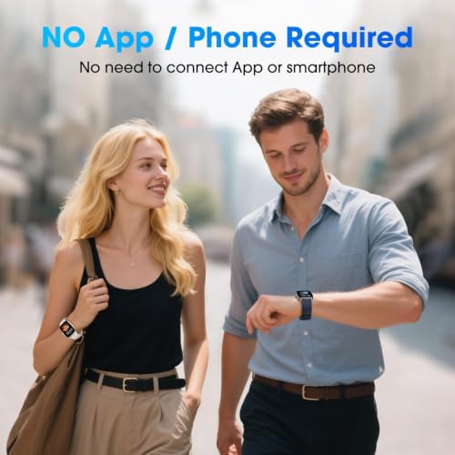 Senior-Friendly Pedometer Watch, No App or Phone Required, Step Counter - color: Blue