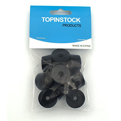 Round Rubber Feet, D25x20xH13mm, Stainless Steel Washer Built-in, 10 Pack - size: D25 x 20 x H13 mm