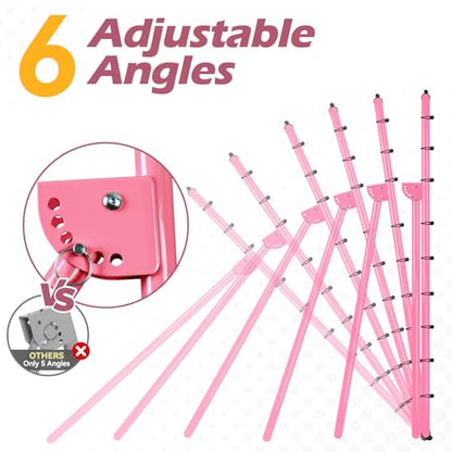 6 Adjustable AnglesVolleyball Rebounder Net 7x4 FT Bounce Back Trainer - color: Pink