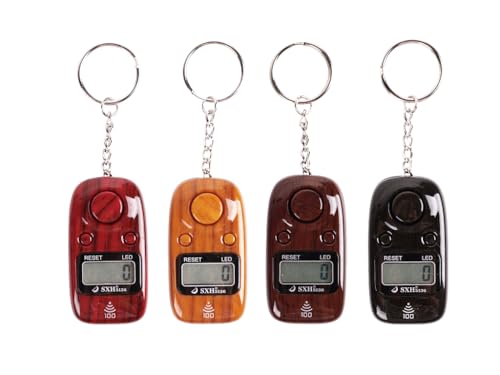 Anlising Handheld Electrical Digital Counter, 4 Pieces Portable Finger Counter, Digital Finger Counter with Led Light and Keychain, for Stress Relief, Prayer, Relaxation
