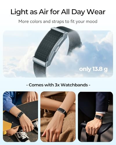 Fitness Tracker – 24/7 Activity & Sleep Tracker with Heart Rate/SpO2/Stress, 37 Sports Modes, Free APP, Smart Watches for Men Women, 2 Bands & Armband (Coal Black)