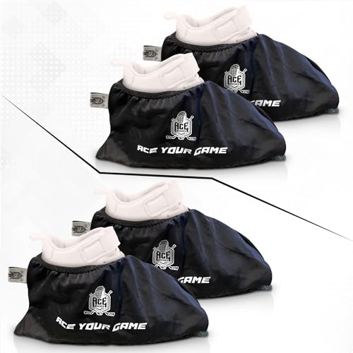 ACE HOCKEY Slide Board Booties for Hockey Slide Board or Fitness Slide Boards - Smooth Gliding - Improve Skating Stride, Speed, Agility - 2 Pairs of Slide Board Booties