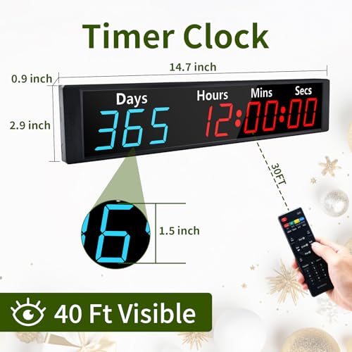 LUCKY TIME Digital 999 Days Countdown Count Up Timer Clock with RGB Color