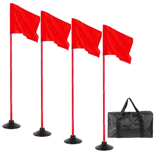 5FT Corner Flags for Soccer Field Set of 4 with Round Rubber Bases