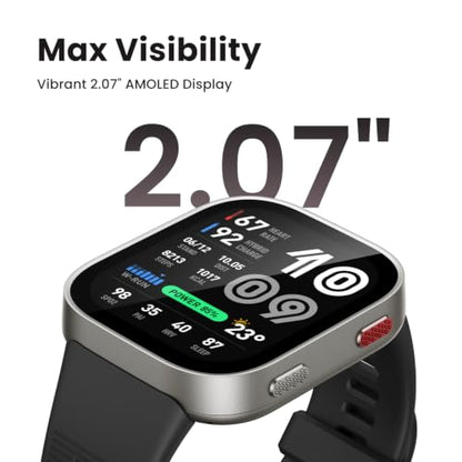 Amazfit Bip Max Smart Watch, 2.07" AMOLED Display, GPS, iOS/Android - color: Carbon Gray, style: Bip Max
