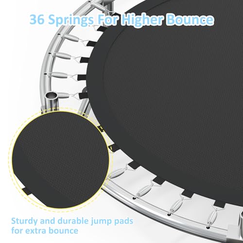 60” Trampoline for Kids,500lbs Capacity Indoor&Outdoor Toddler Trampoline - color: Yellow