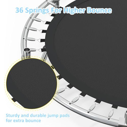 60” Trampoline for Kids,500lbs Capacity Indoor&Outdoor Toddler Trampoline - color: Yellow
