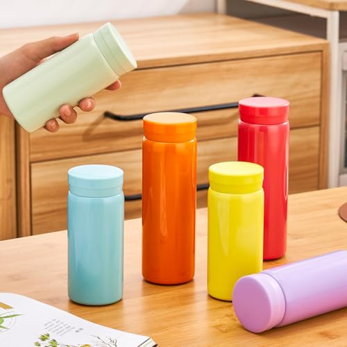 10oz Mini Water Bottle Stainless Steel Thermos Small Flask - Insulated Vacuum, Leak Proof, Keeps Drinks Hot/Cold - Ideal for Coffee, Tea, Water - Light green - color: Light Green, size: 9.5 Ounces