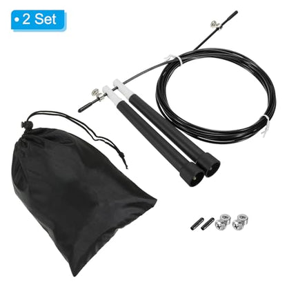 PATIKIL Speed Jump Rope, Adjustable Speed Skipping Rope Tangle-Free Fast Jump Rope with Storage Bag and Spare Parts - color: Black