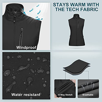 33,000ft Women's Lightweight Running Vest with 6 Pockets for Travel Golf - color: Black-1, size: XX-Large