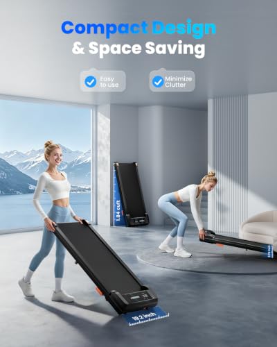 Under Desk Walking Pad Treadmill for Home - color: Light Black
