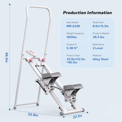 MERACH Stair Stepper with Adjustable Resistance, Foldable Stair Climber - color: White