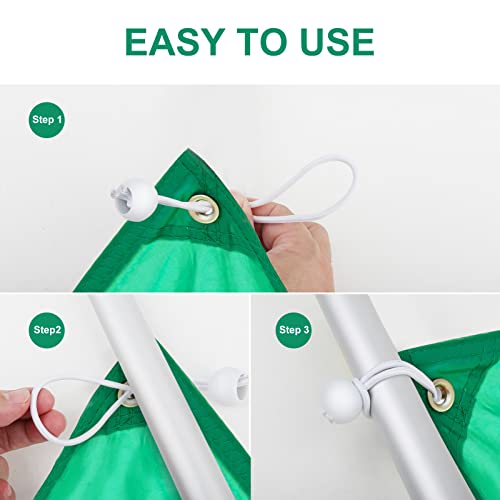 50PCS White Ball Bungee Cords, 12 Inch Heavy Duty Outdoor Bungee Cord with Balls, Tarp Tie Down Bungee Balls for Shelter, Camping, Cargo,Tent Poles UV Resistant（Ball Size 1 inch） - size: 12 Inch