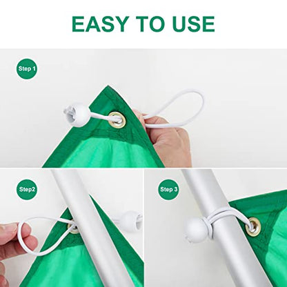 50PCS White Ball Bungee Cords, 12 Inch Heavy Duty Outdoor Bungee Cord with Balls, Tarp Tie Down Bungee Balls for Shelter, Camping, Cargo,Tent Poles UV Resistant（Ball Size 1 inch） - size: 12 Inch
