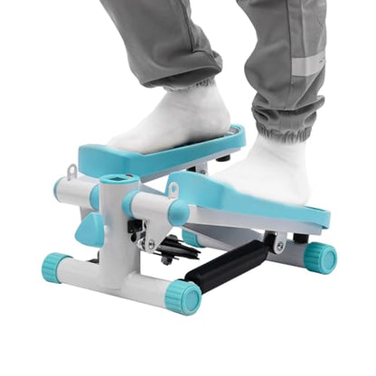 Portable Fitness Stepper, Mini Stair Stepper Adjustable Resistance Exercise Stepper with LED Screen & Two Resistance Bands for Weight Loss, Shaping, Daily Exercise at Home, Apartment