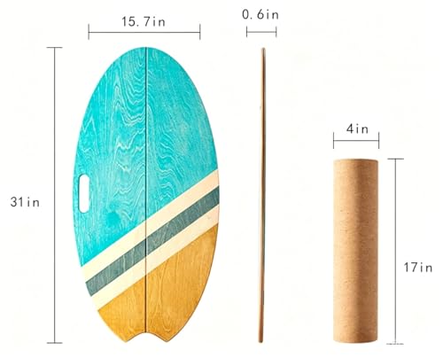 Balance Board with Cork Roller - color: Aqua