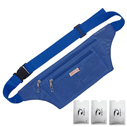 Naoki Outdoor Sports Running Jogging Cycling Hiking Camping Climbing Travel Ultra-thin Waterproof Polyester Waist Pack/Bag Runner Belt(Navy) - color: Z-Navy
