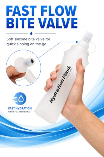 500ml Soft Flask Collapsible Water Bottle, White
