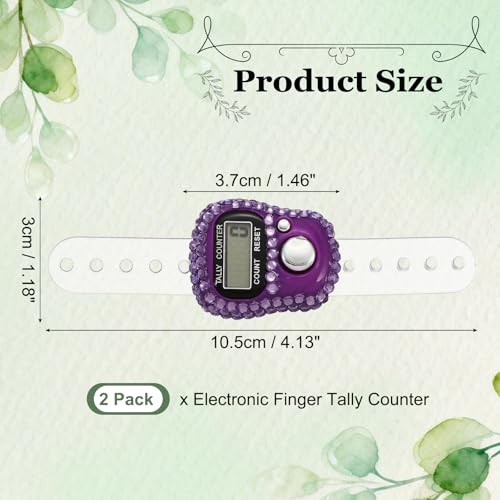 Electronic Finger Tally Counter, Resettable Mini Lap Finger Counter-Fitting for (Golf/Cargo Counting/Lap Counting/Attendance) - color: Purple