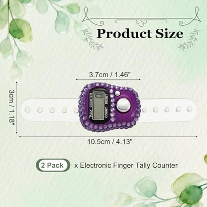 Electronic Finger Tally Counter, Resettable Mini Lap Finger Counter-Fitting for (Golf/Cargo Counting/Lap Counting/Attendance) - color: Purple
