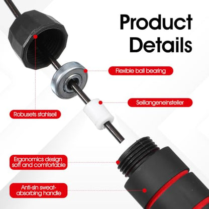 12 Pieces Jump Rope for Fitness with Ball Bearings Speed Jumping Adjustable Skipping Rope Foam Handles Cardio Training Slim Body Red Black Blue Green