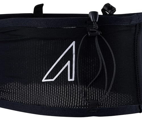 UltrAspire Fitted Race Running Waist Belt - Lightweight, Durable, Essential Pockets, 5 Sizes - color: 3.0 Black, size: Small (Waist Size: 28"-30")