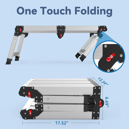 Loyoda Work Platform 500 lbs with One-Touch Automatic Fold, Larger, Black - size: Larger Black