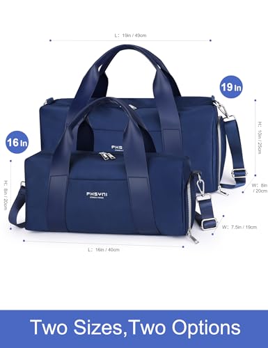 16" Gym Bag for Women,with Shoes Compartment and Waterproof Pocket(Navy) - color: Navy Blue, size: 16" Small Size