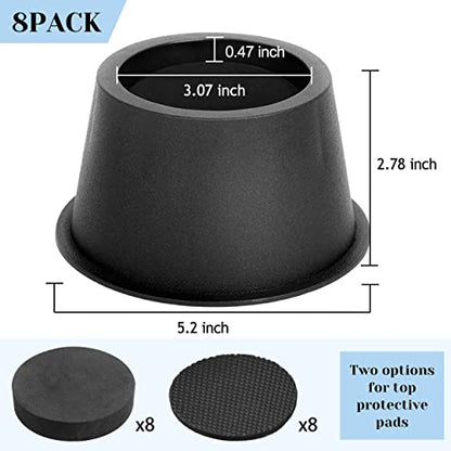 BTSD-home Round Bed Risers 3 Inch - color: 3 Inch, size: 8 Pack