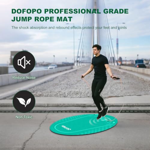 Jump Rope Mat Outdoor Indoor,Oval 52'' x 36'' Non-slip Fitness Exercise Mat - color: Green