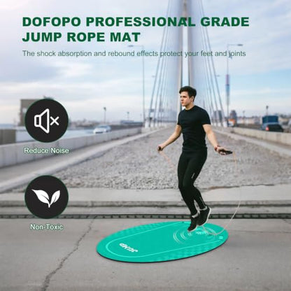 Jump Rope Mat Outdoor Indoor,Oval 52'' x 36'' Non-slip Fitness Exercise Mat - color: Green