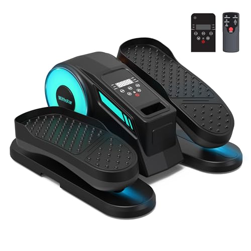 Under Desk Elliptical Machine - Electric Seated Pedal Exerciser, Motorized Leg Exerciser for Seniors Home Office, 12 Adjustable Speeds Whisper Quiet Portable - color: Black
