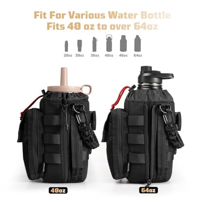 1TG Tactical Magnetic Gym Bag for Men, Magnetic Gym Water Bottle Bag - color: Black