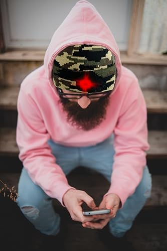 ATNKE LED Lighted Beanie Hat,USB Rechargeable 8 LED Red Glow Flashing Alarm Running Headlamp Cap Gifts for Men and Women - color: #Camouflage Green