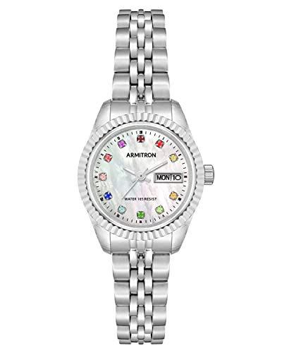Armitron Women's Genuine Crystal Accented Bracelet Watch, 75-2475 - color: Silver/Multi